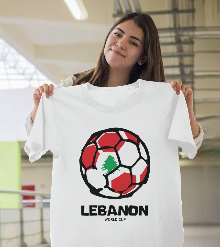 Lebanon World Cup Football Country Flag Ball T-Shirt