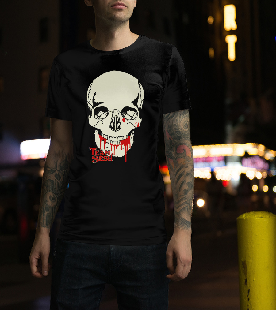Team Sesh Skull Design Faces Of Sesh Merchandise T-Shirt
