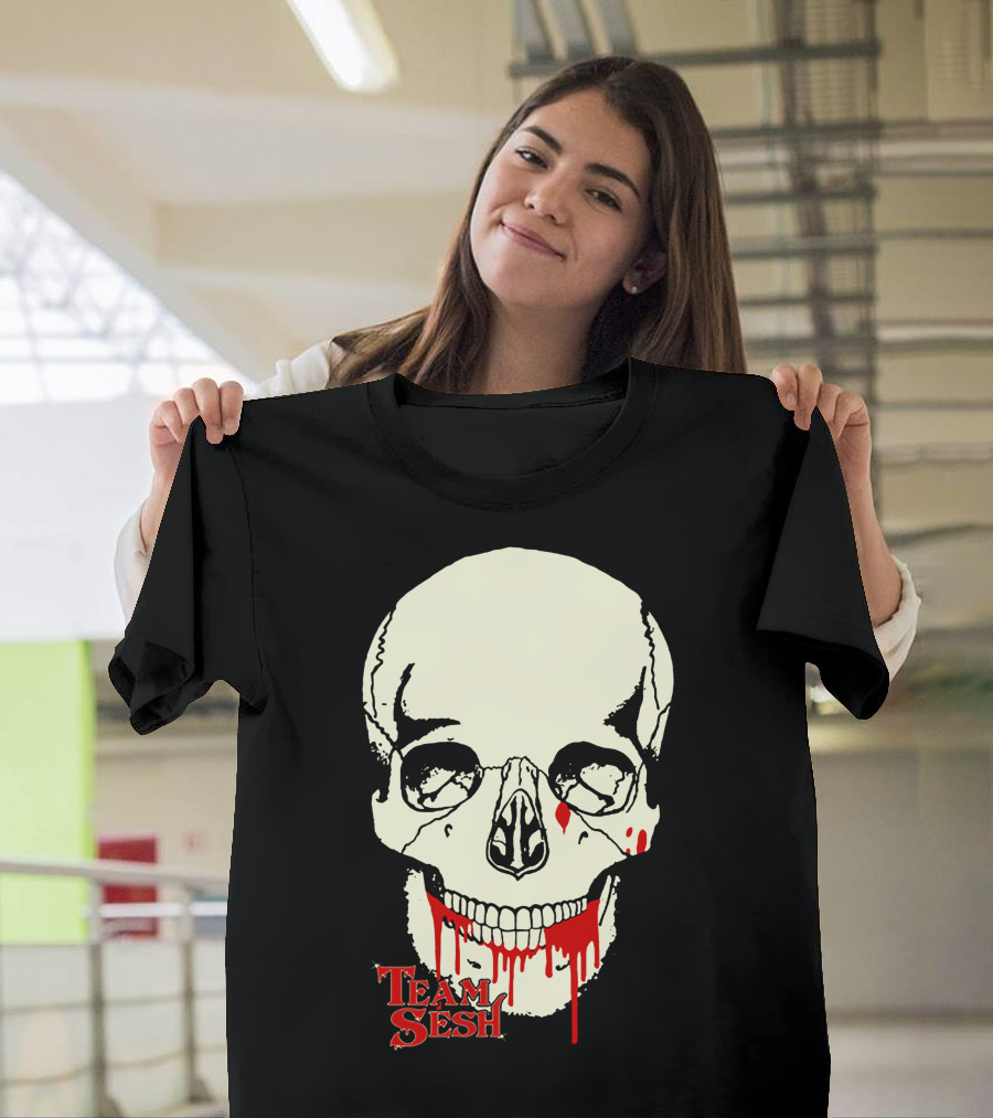 Team Sesh Skull Design Faces Of Sesh Merchandise T-Shirt