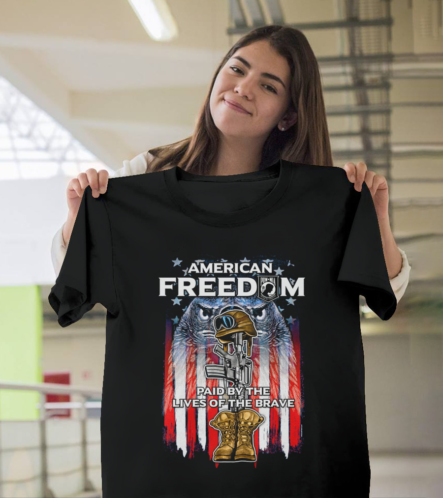 American Freedom POW-MIA Paid By The Lives Of The Brave T-Shirt