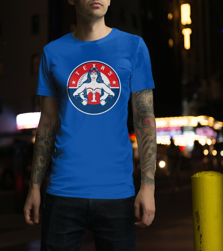 Texas Wonder Woman Baseball Icon T-Shirt