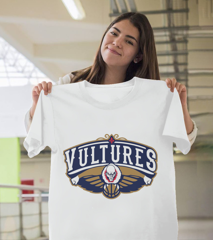 New Orleans Vultures Basketball Logo With Skull And Wings T-Shirt