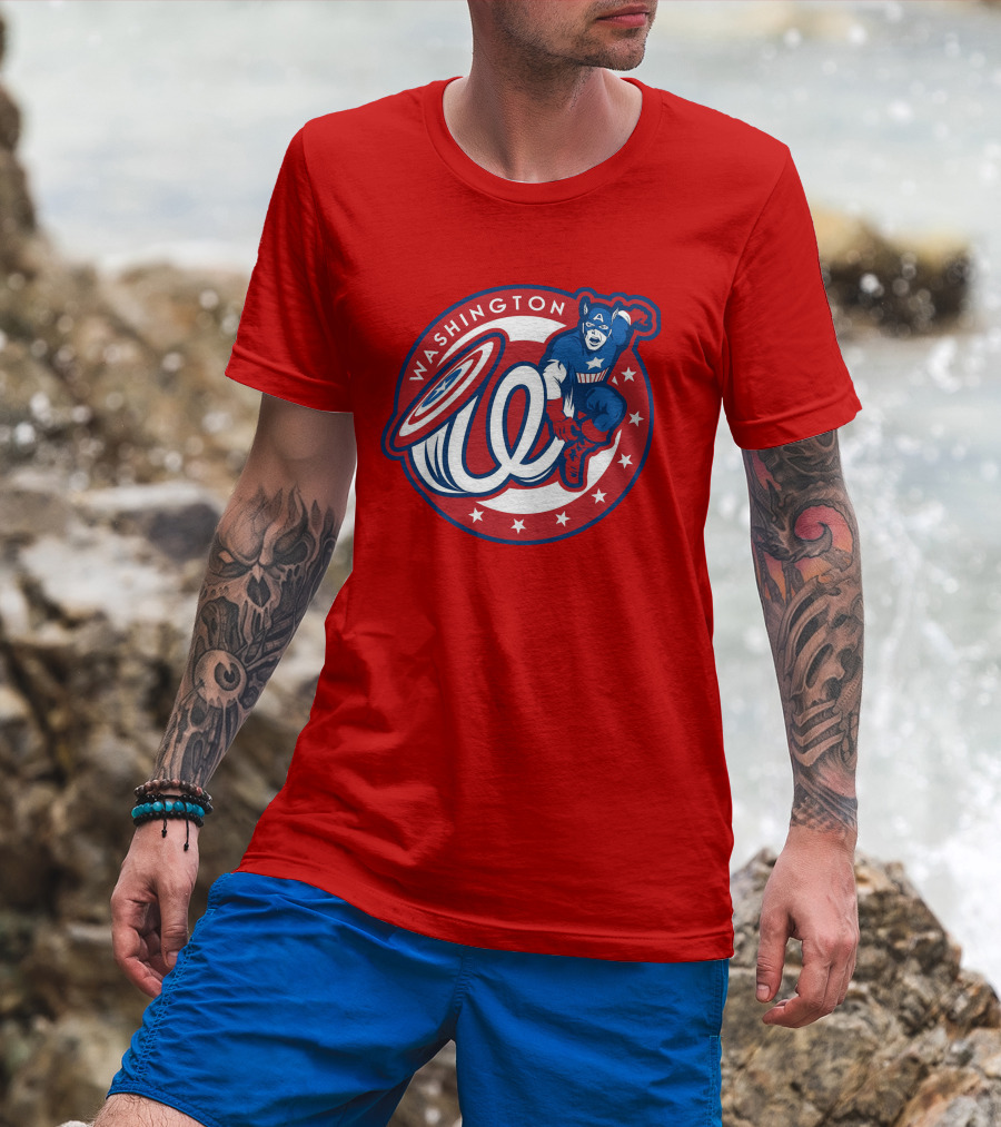 Washington Captain America MLB Crossover T-Shirt