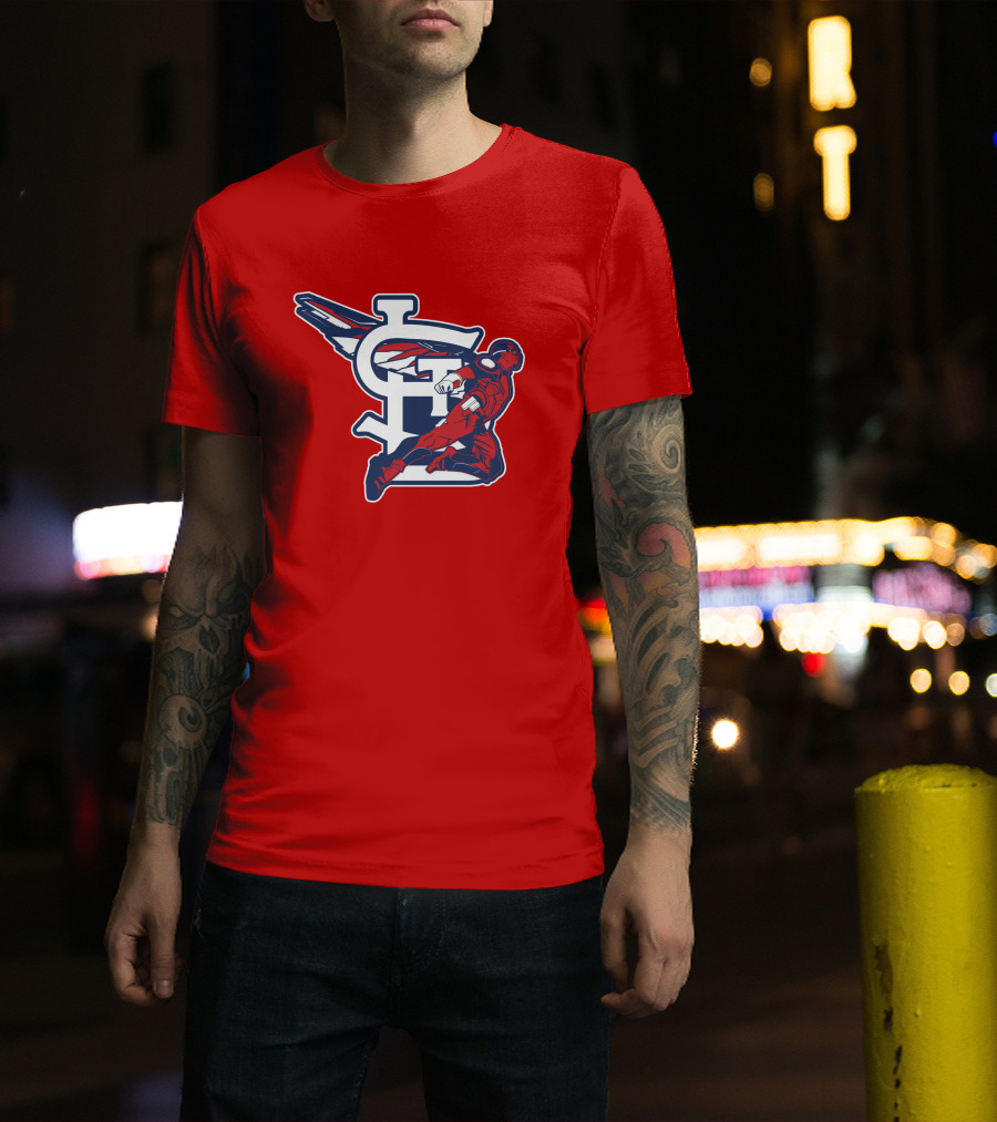 St. Louis Falcons MLB Logo With Winged Superhero T-Shirt