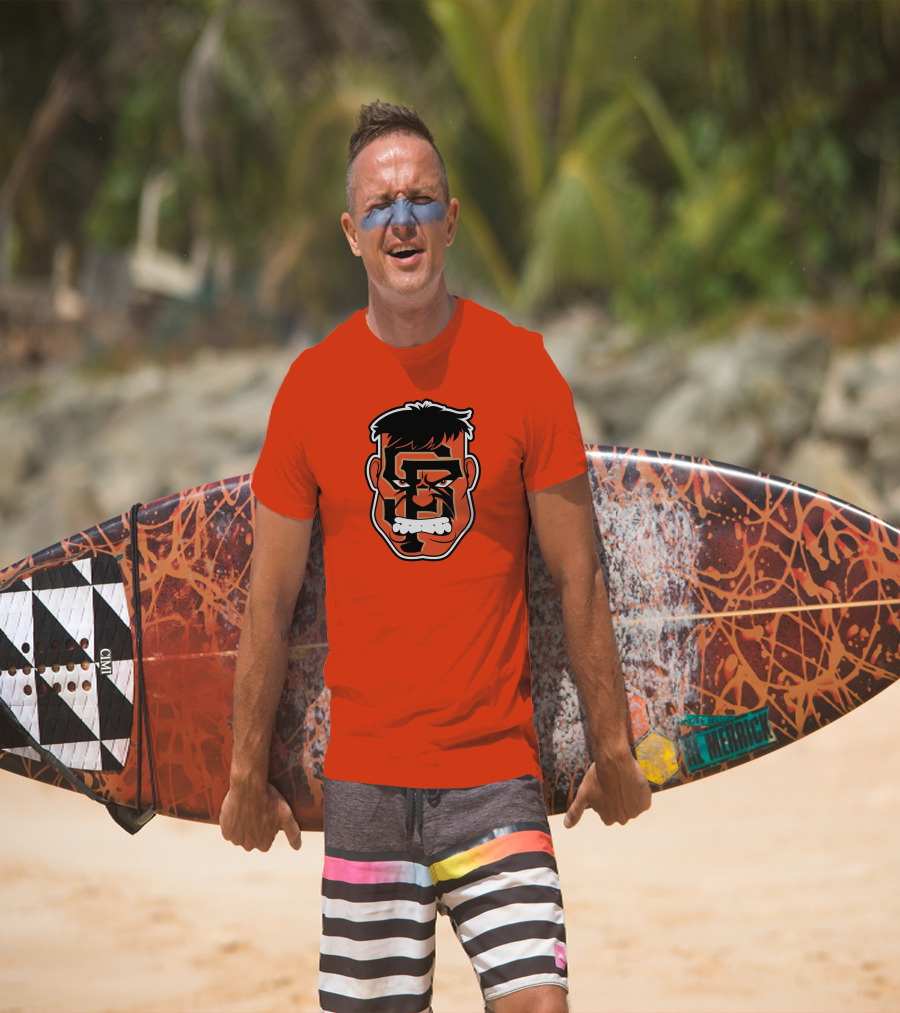 SF Giants Hulk Rage Face Orange T-Shirt