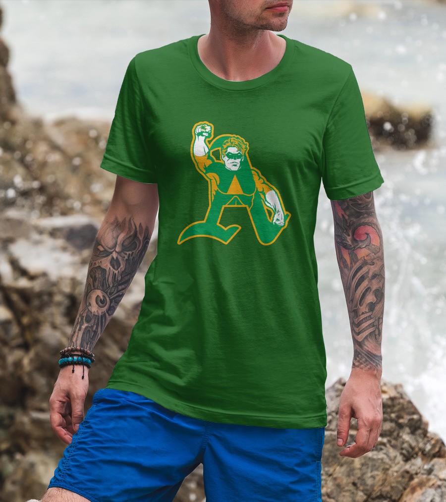 Oakland Athletics Green Lantern MLB Crossover T-Shirt