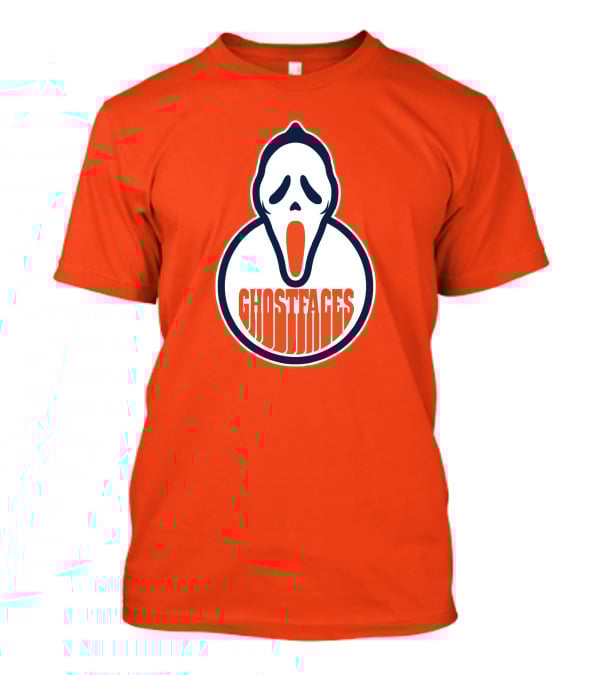 Edmonton Ghostfaces NHL Scream Parody Logo Orange Background T-Shirt