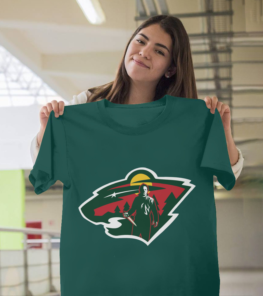 Minnesota Wild Michael Myers NHL Crossover T-Shirt