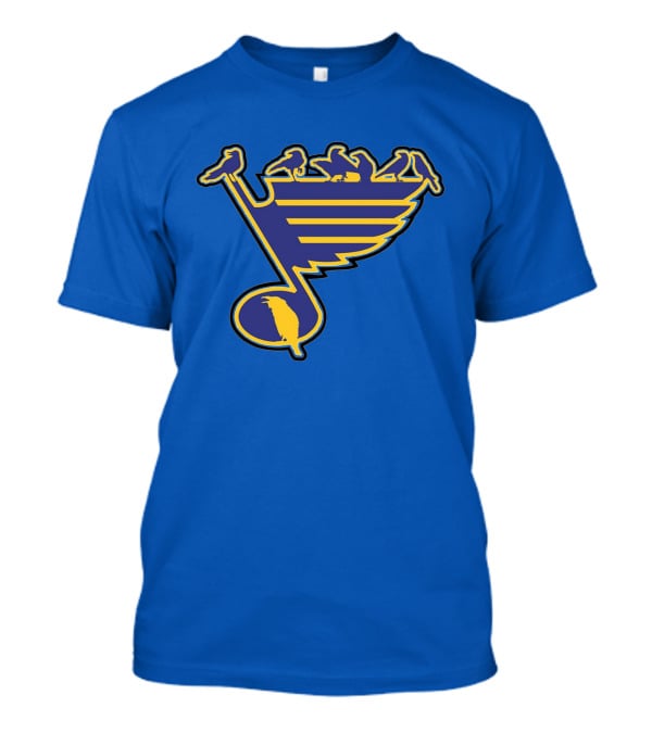 St. Louis Birds On Hockey Musical Note Logo NHL T-Shirt