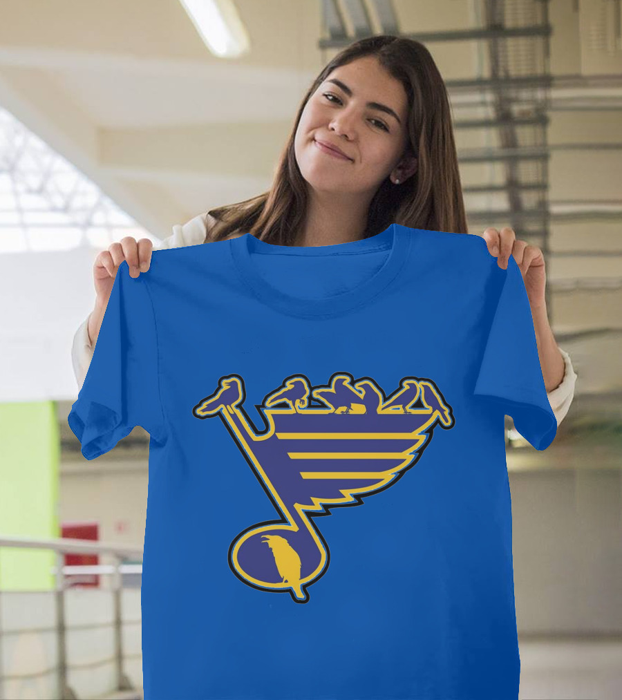 St. Louis Birds on Hockey Musical Note Logo NHL T-Shirt