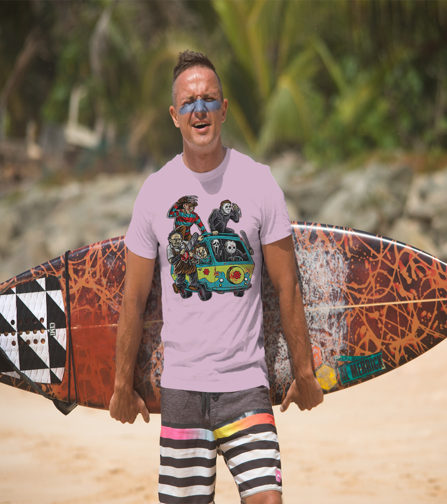 Freddy Jason Michael Leatherface Ghostface Massacre Machine Horror Movie Van T-Shirt