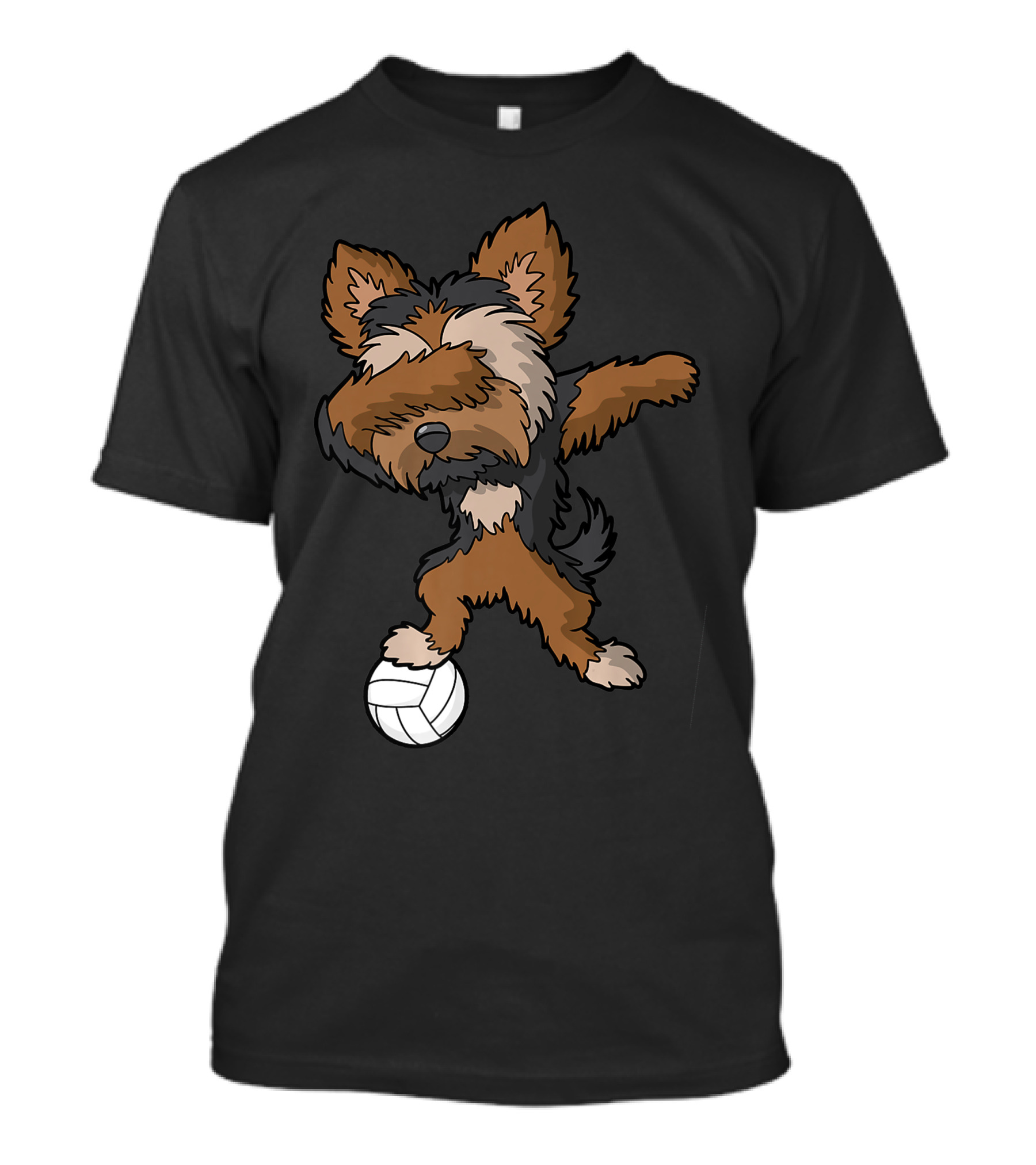 Dabbing Yorkshire Terrier Volleyball Player Coach Team Dog With Ball T-Shirt