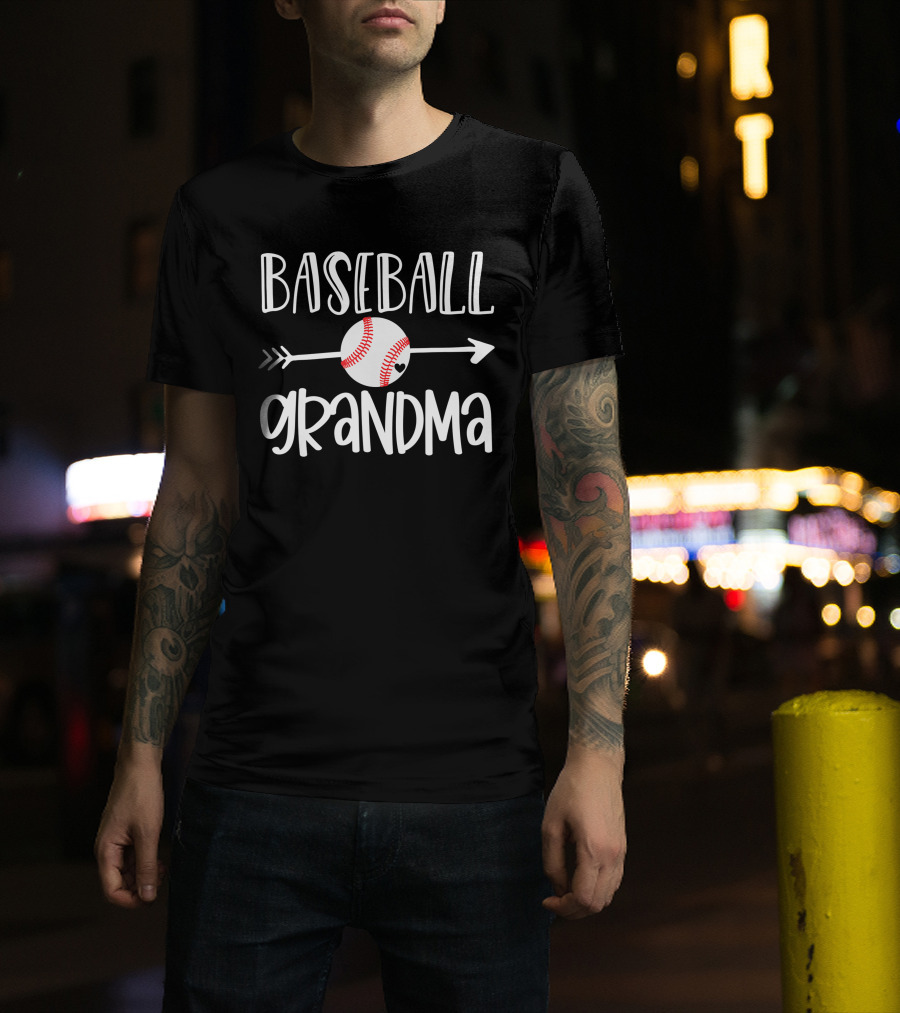 Baseball Grandma Arrow Heart T-Shirt