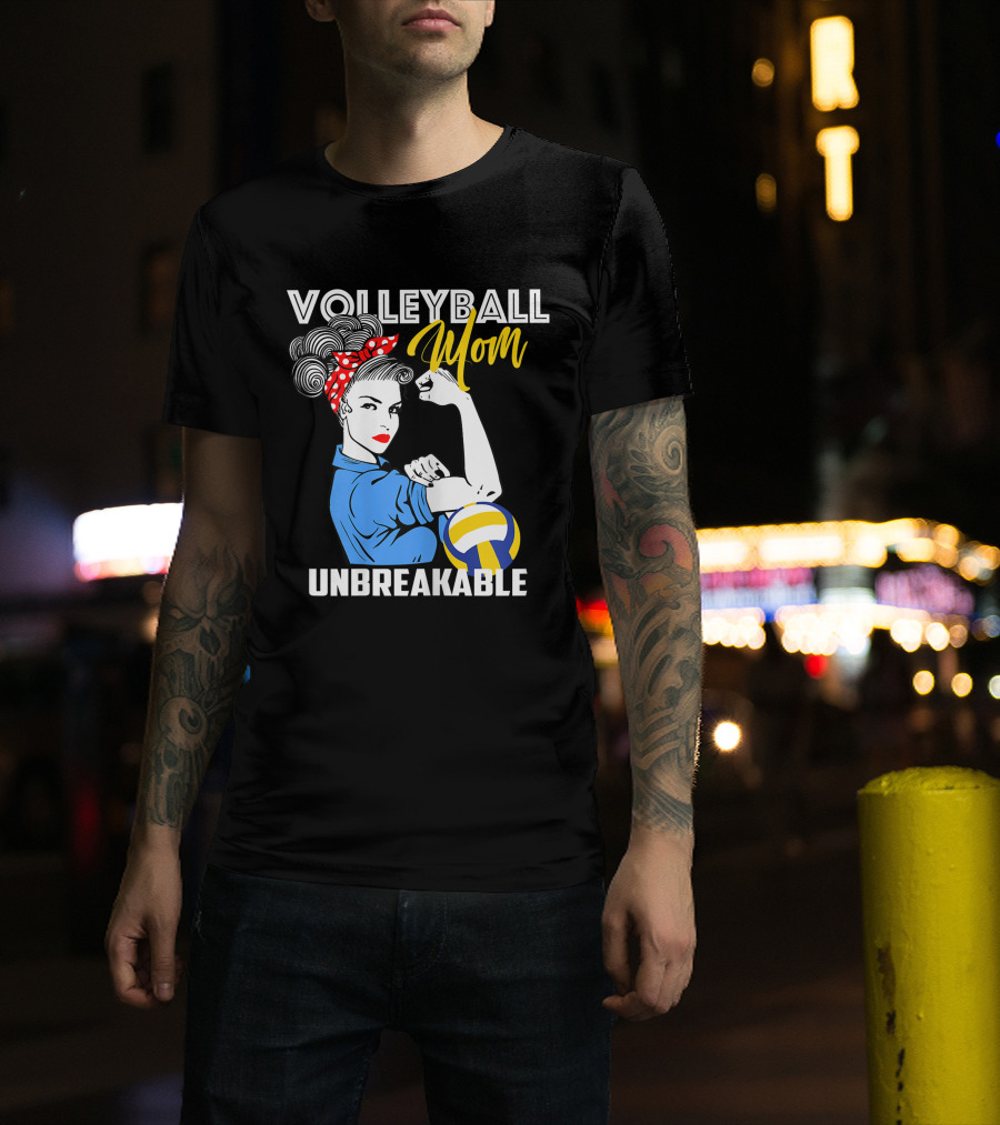 Volleyball Mom Unbreakable Strong Femininity Empowerment Iconic T-Shirt