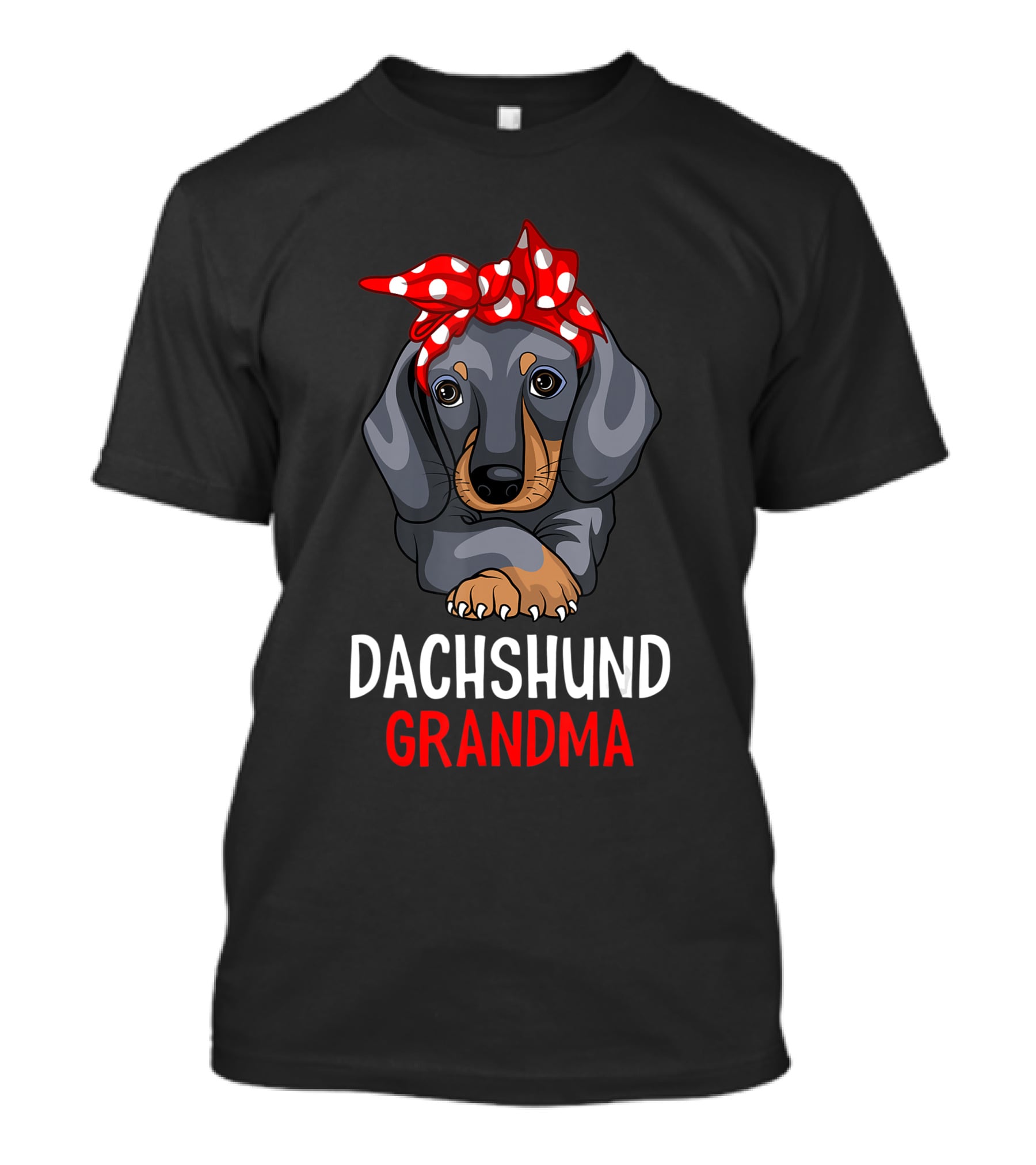 Dachshund Grandma Weenie Dog Lover With Funny Weiner Dog Scarf T-Shirt