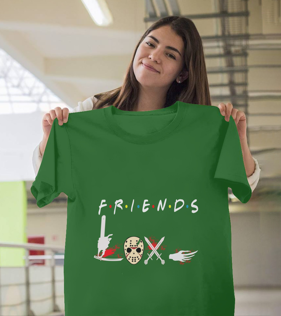 Friends Halloween Horror Icons Freddy Jason Masquerade T-Shirt