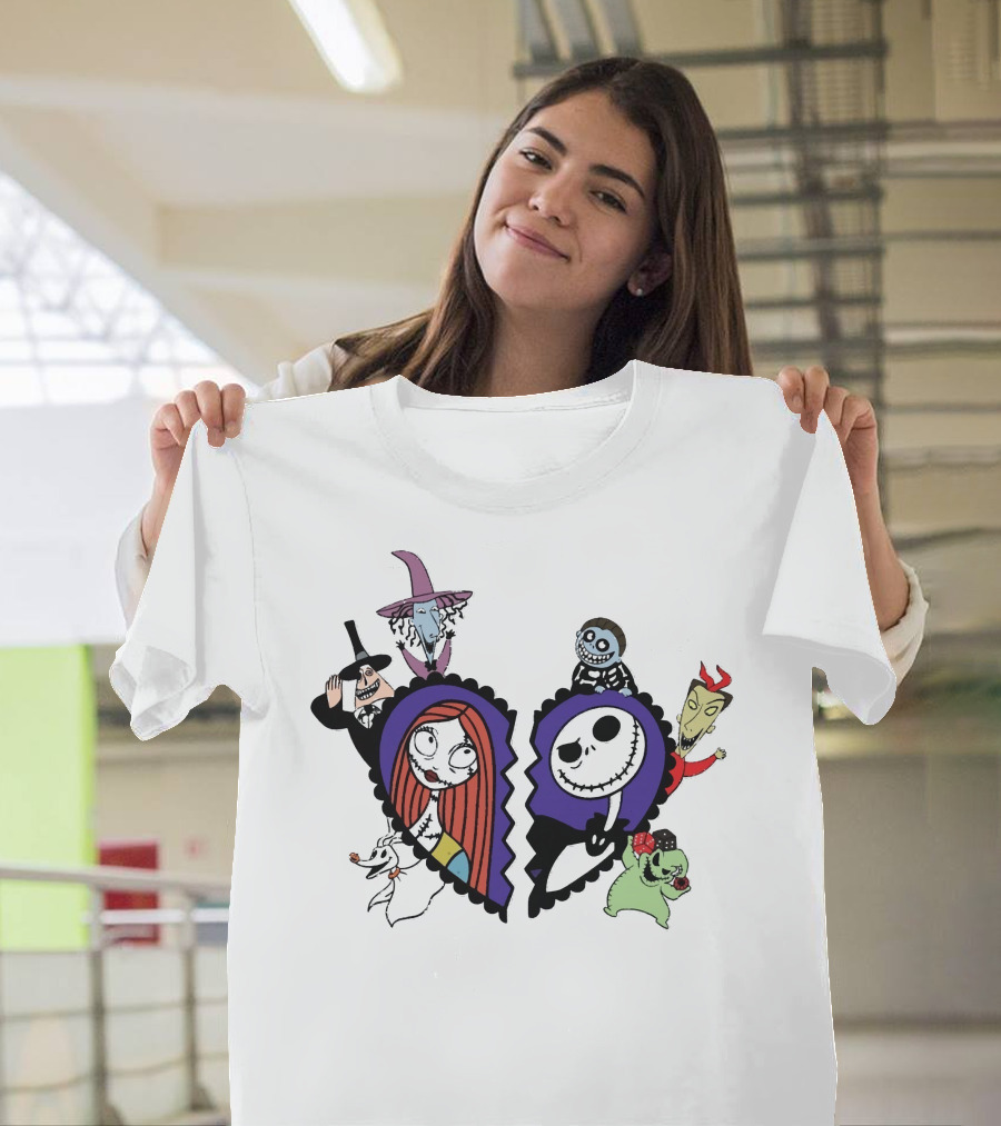 Jack and Sally Nightmare Before Christmas Characters T-Shirt