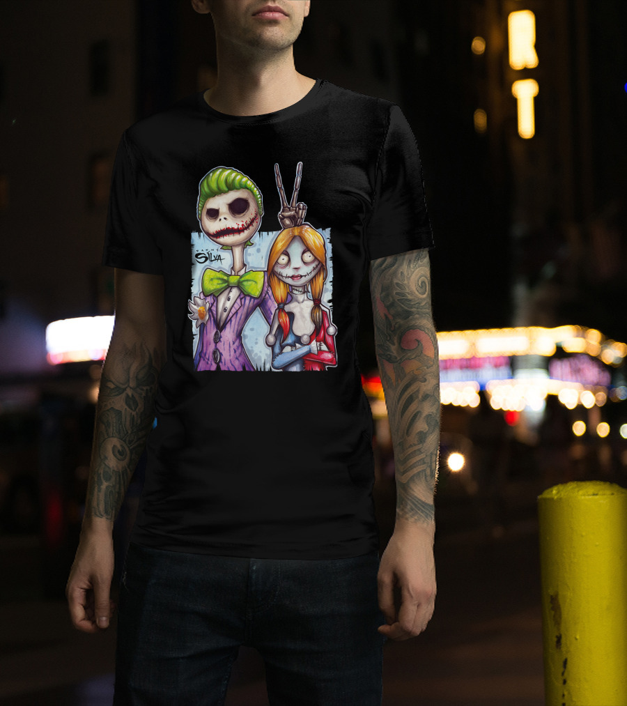 Jack And Sally Danny Silva Art Joker Mashup T-Shirt