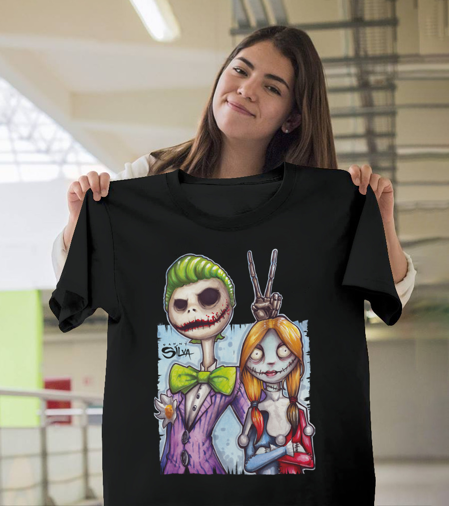 Jack And Sally Danny Silva Art Joker Mashup T-Shirt