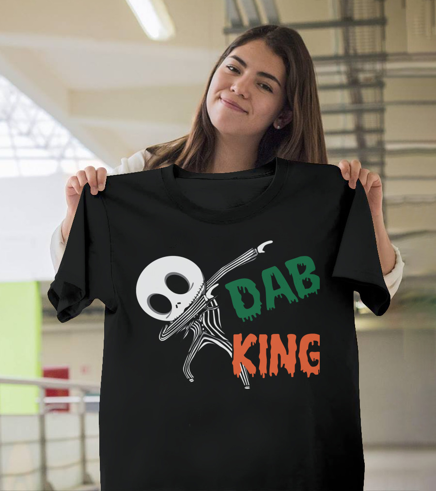 Dab King Skeleton Character In Striped Suit T-Shirt