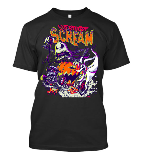Jack Skellington Everybody Scream Halloween Rides Ghost Dog T-Shirt