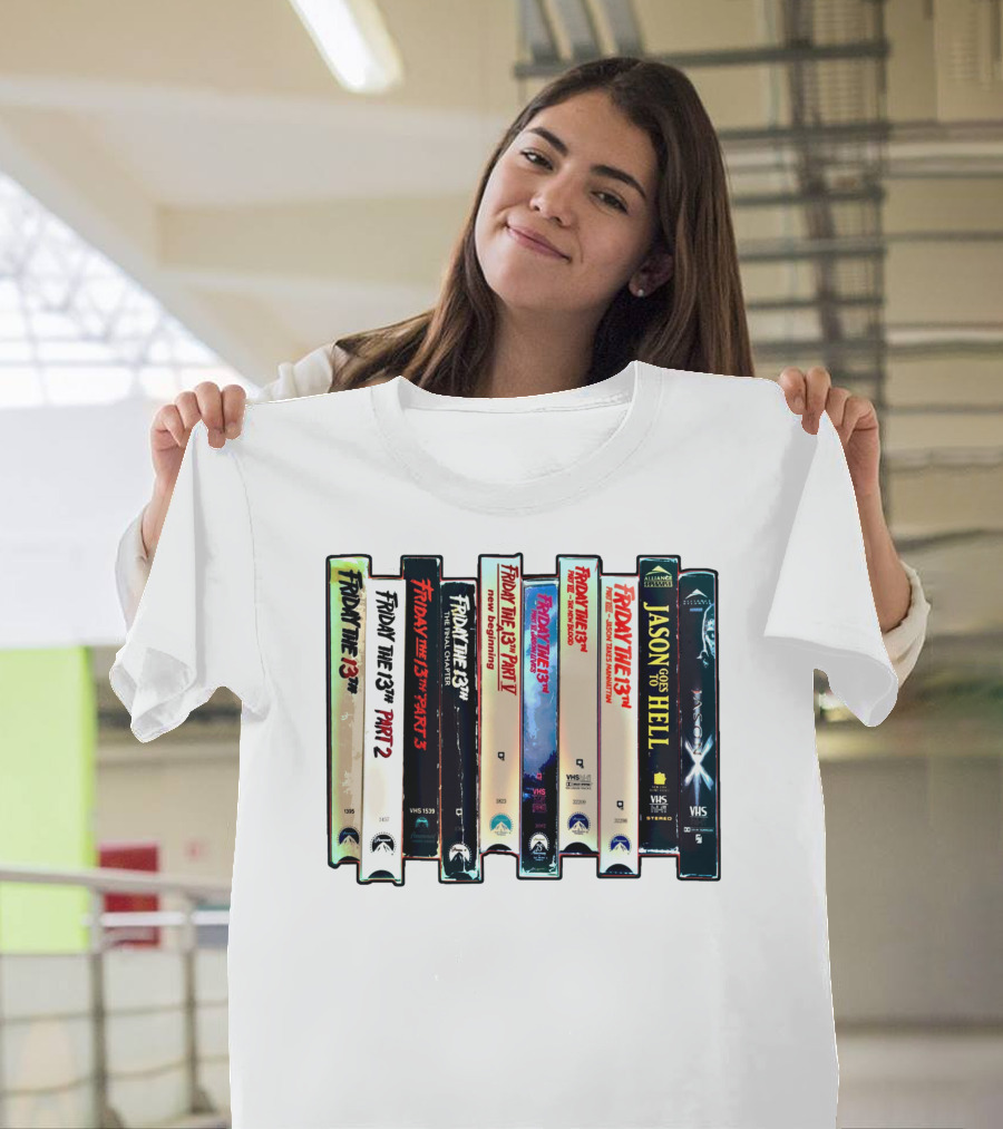 Friday The 13th VHS Collection Part 1-9 Jason Goes To Hell T-Shirt