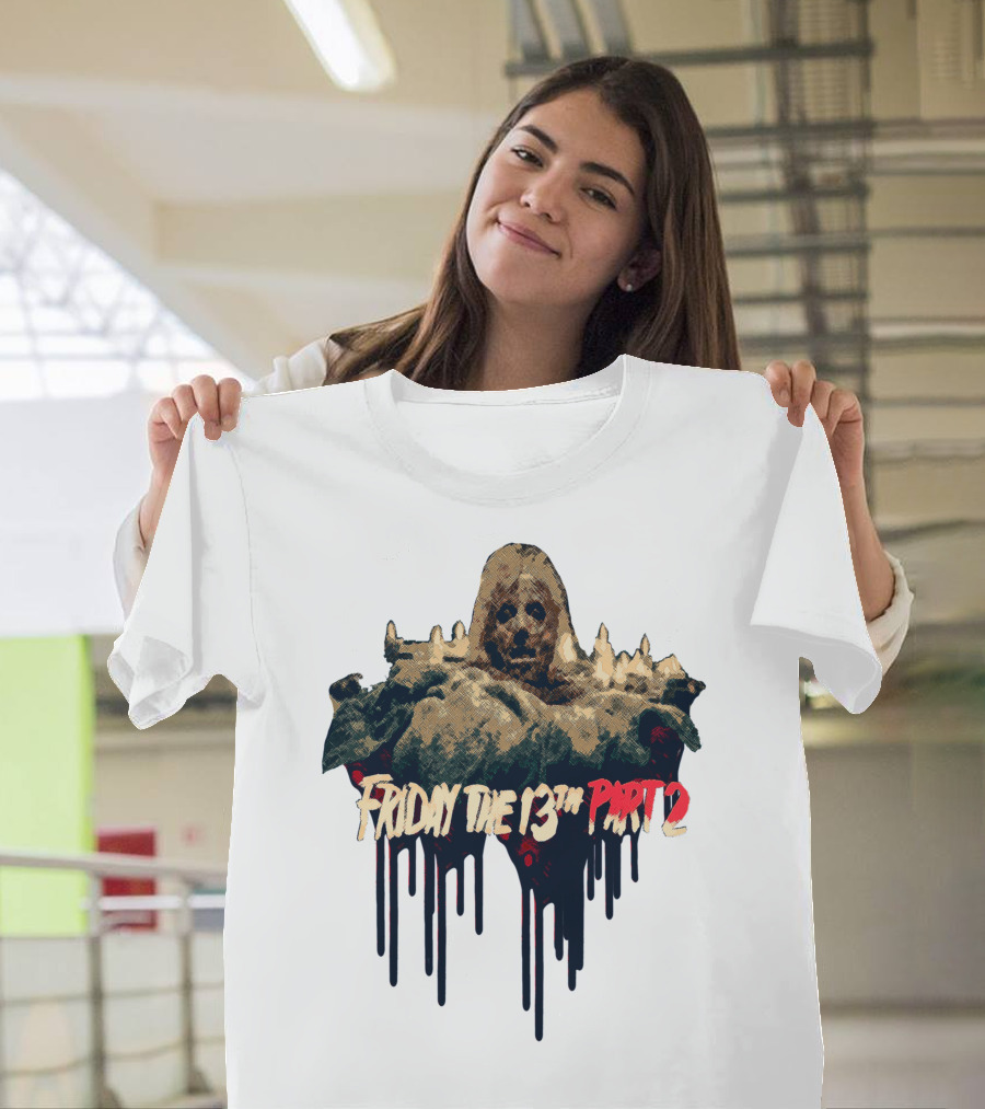Friday The 13th Part 2 Dripping Mask Horror T-Shirt