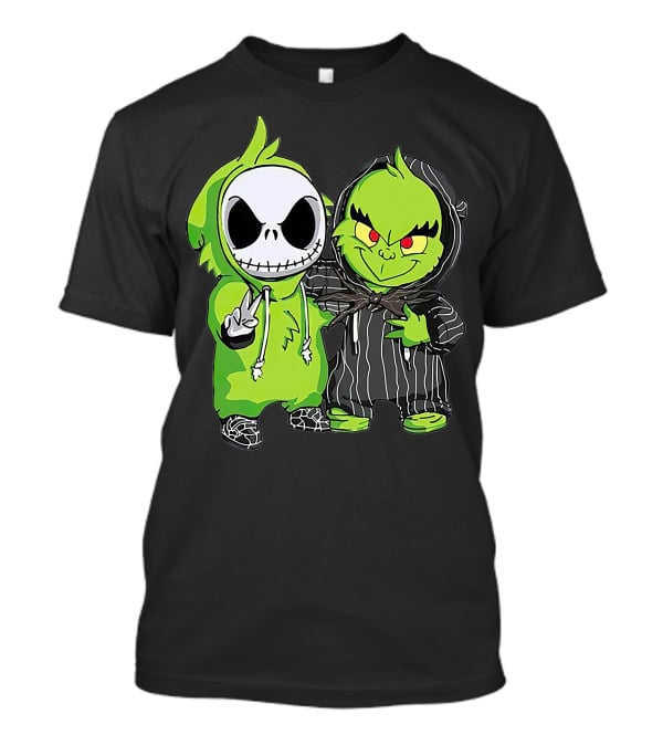 Jack Skellington And Grinch Crossover Hoodie Characters T-Shirt