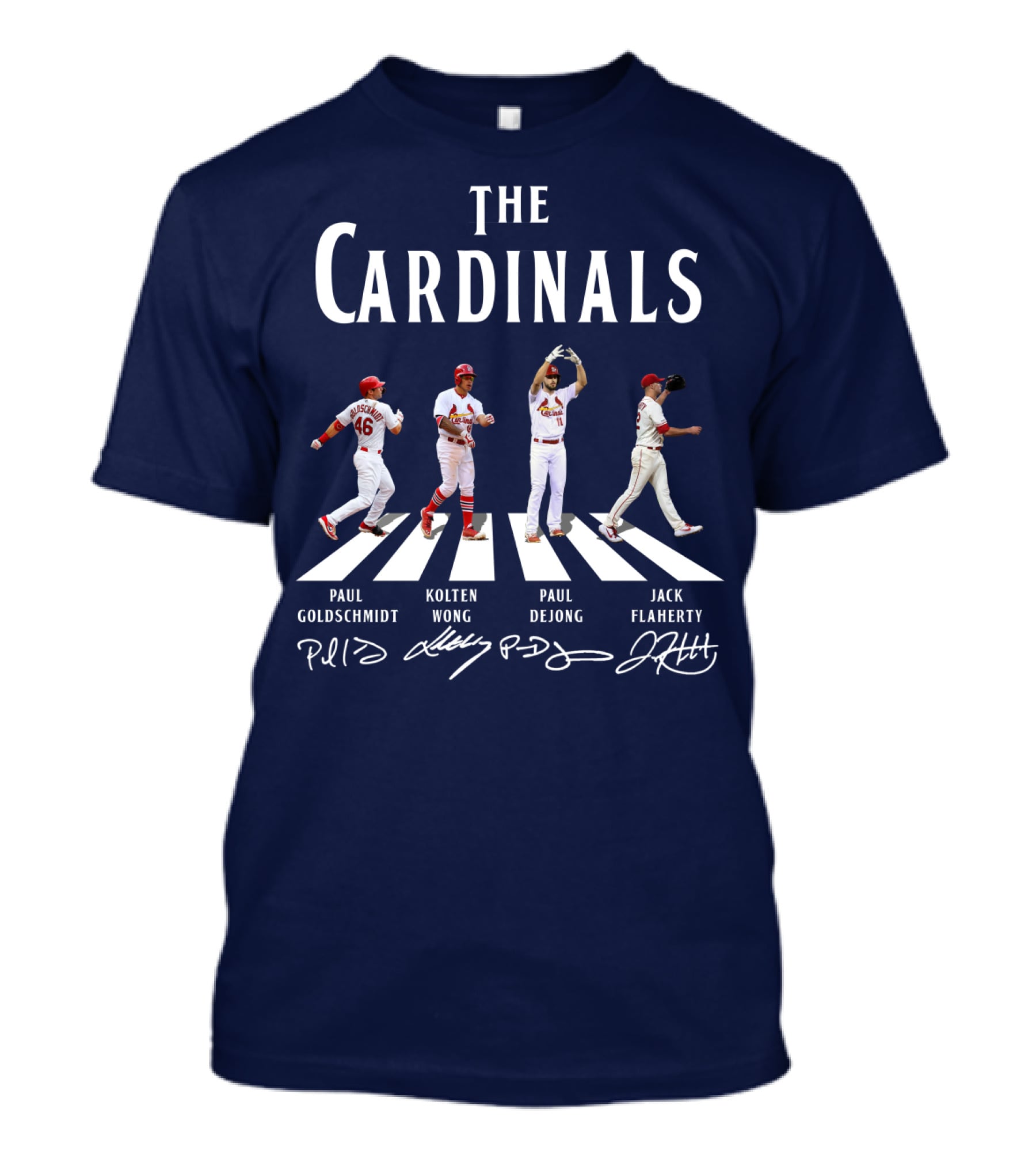 The Cardinals Paul Goldschmidt Kolten Wong Paul DeJong Jack Flaherty Abbey Road Baseball Players T-Shirt