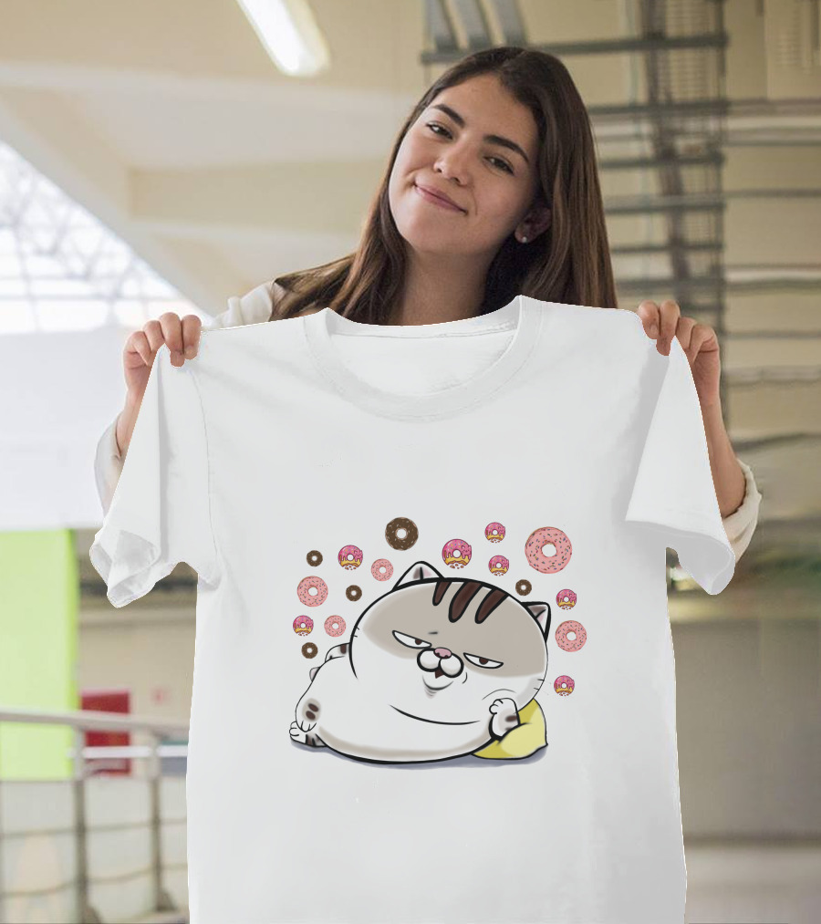 Ami Cat Surrounded by Donuts T-Shirt