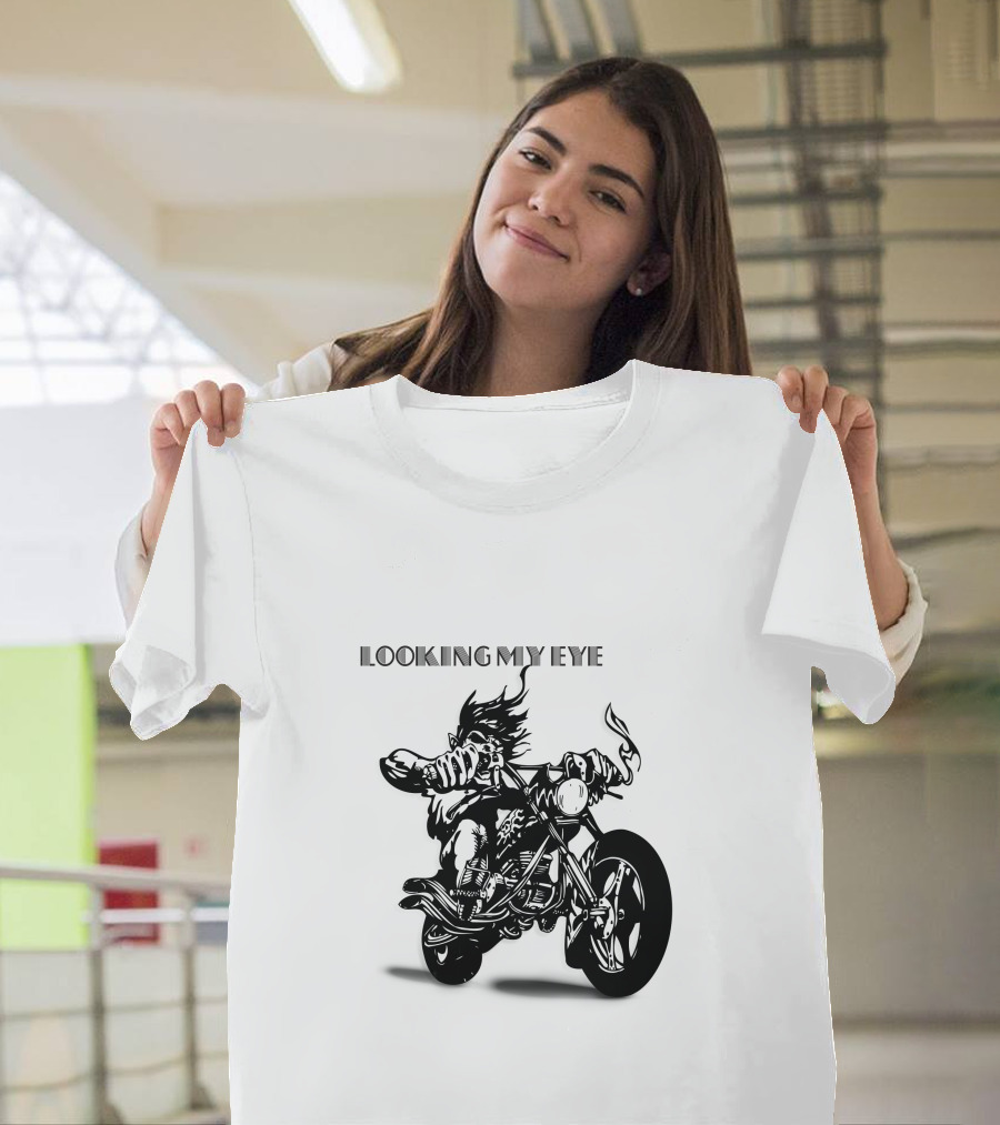 Raider Looking My Eye Biker Riding Motorcycle T-Shirt