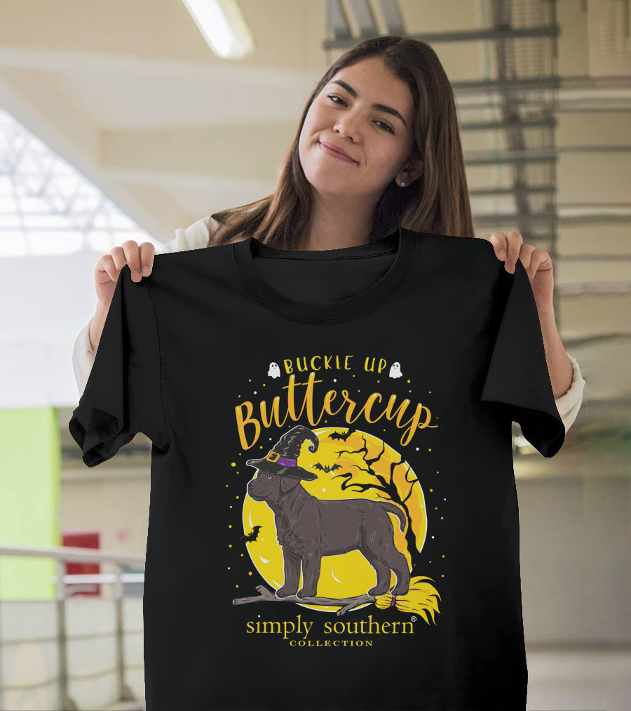 Buckle Up Buttercup Simply Southern Hocus Pocus Witches and Bats Moon T-Shirt