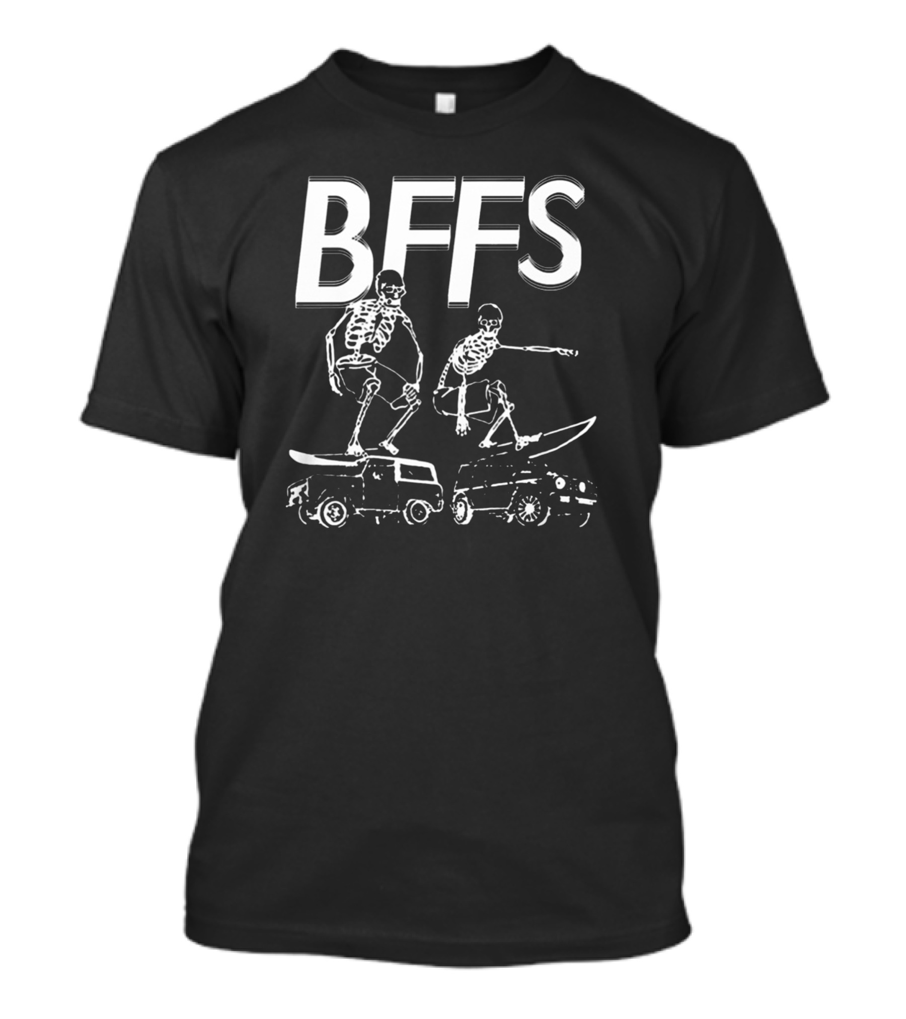 BFFS Skeletons Skateboarding On Vans T-Shirt