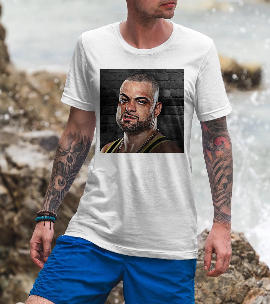 Eddie Kingston Brick Wall Background T-Shirt