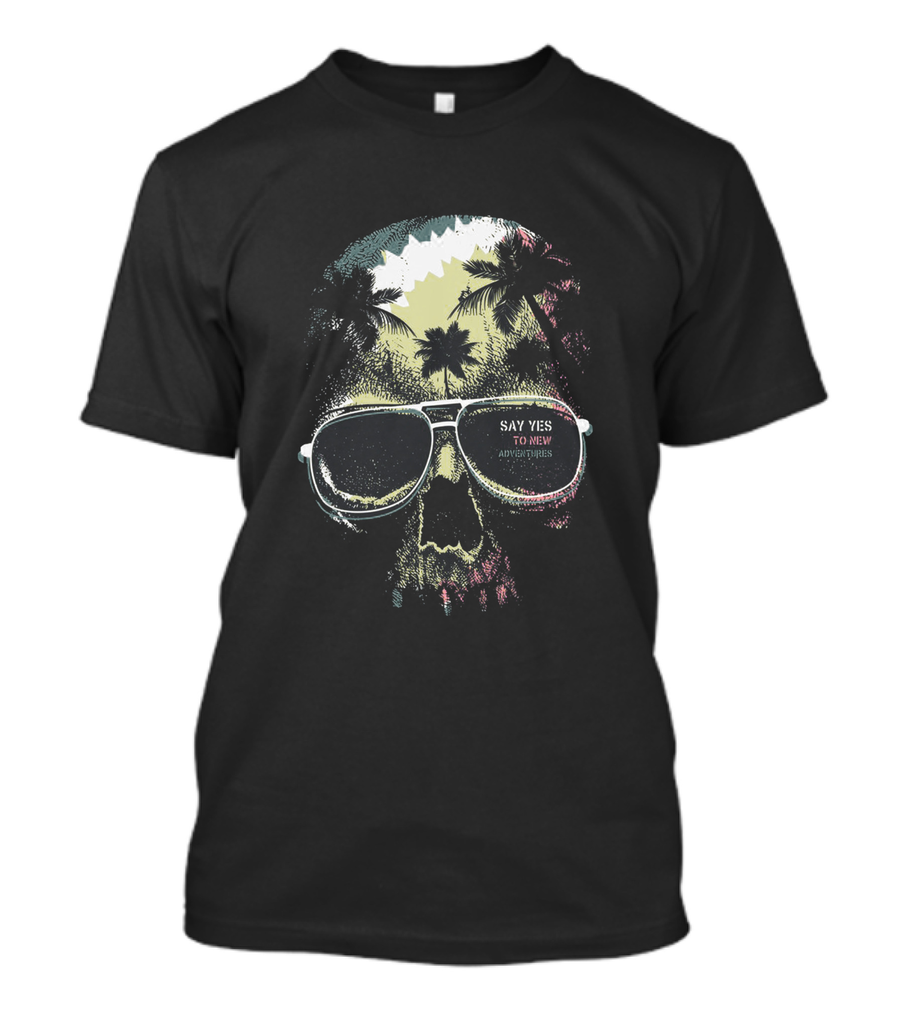 Say Yes To New Adventures Hot Skull Man Natural T-Shirt