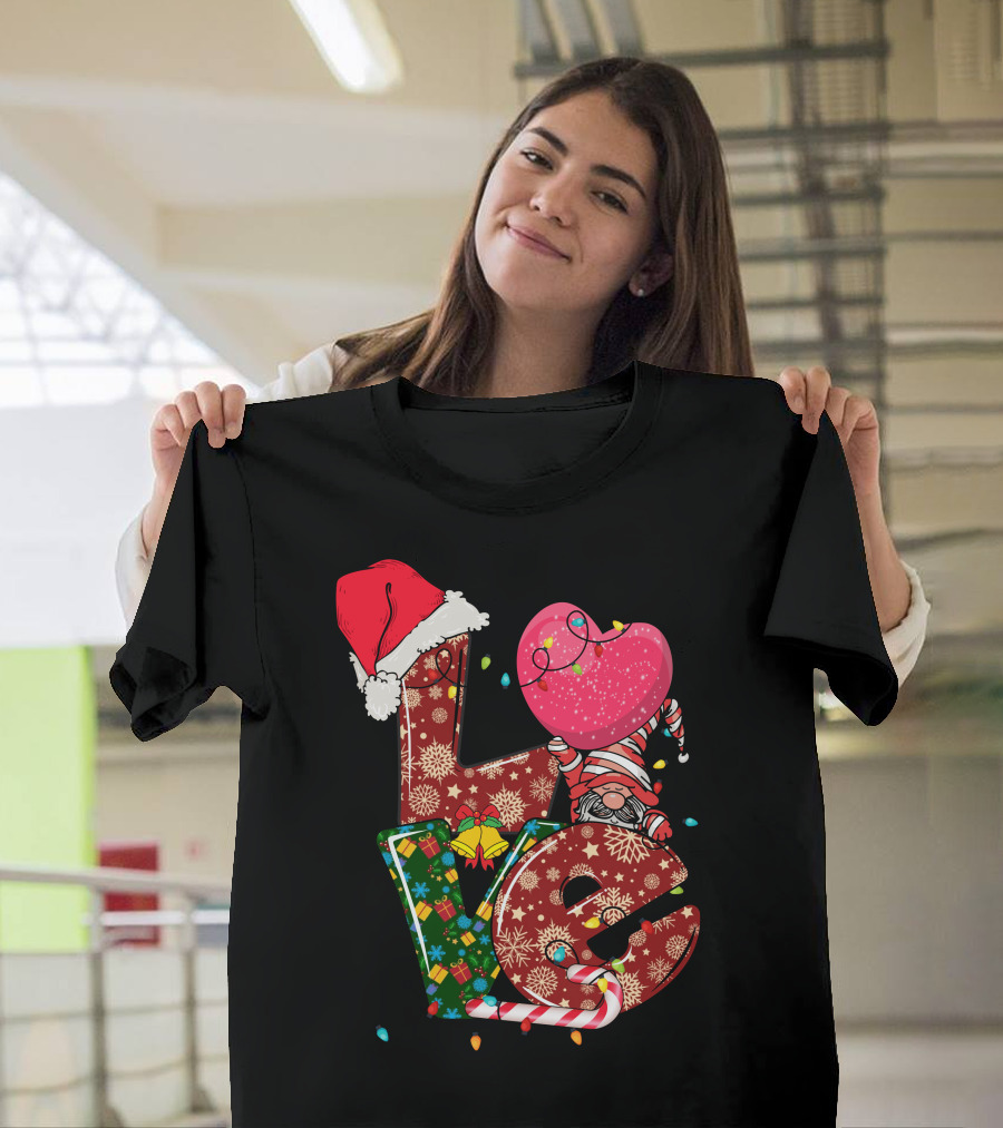 Christmas Love with Santa Hat and Festive T-Shirt