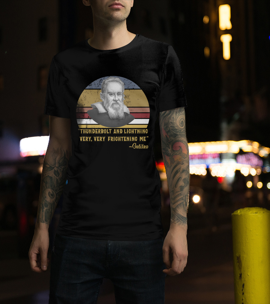 Thunderbolt And Lightning Very Very Frightening Me Galileo Retro Vintage Stripes T-Shirt