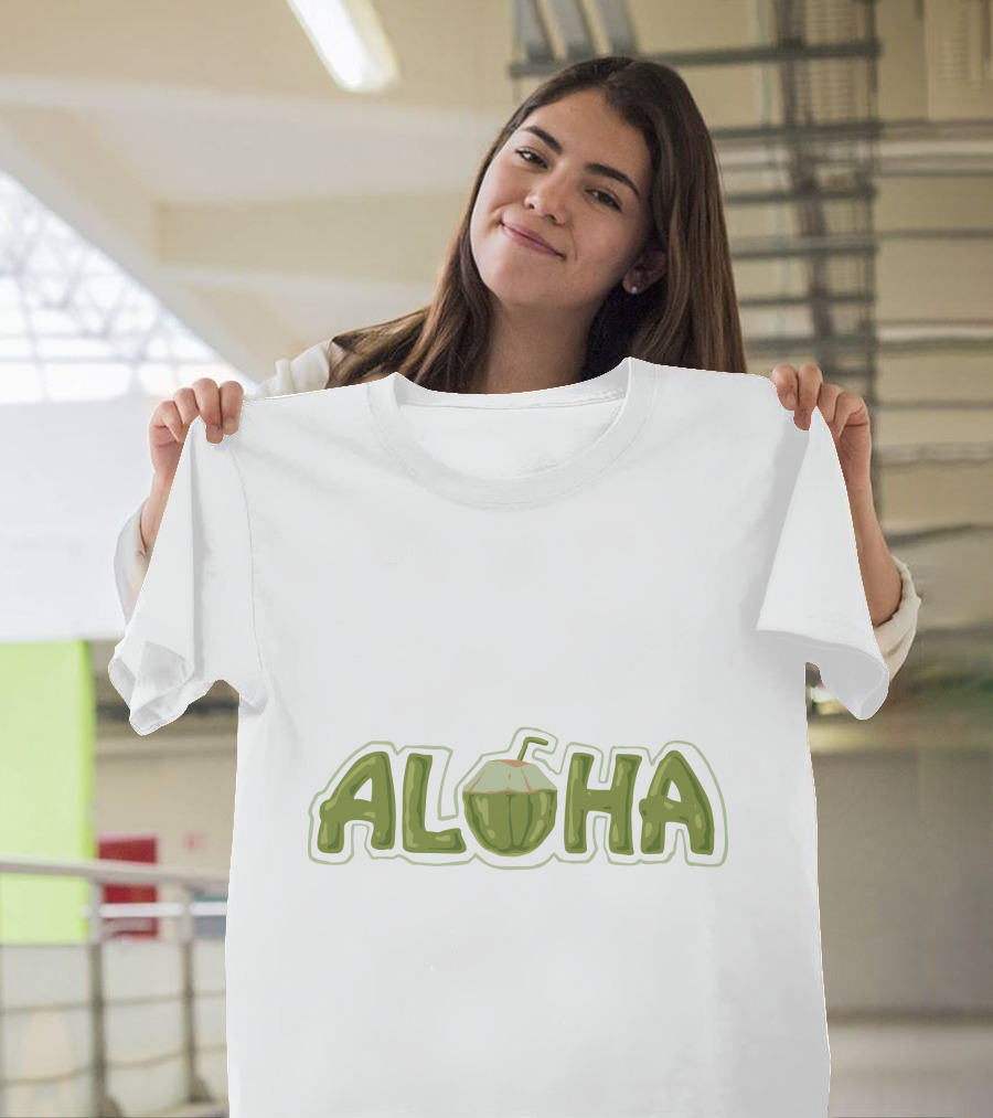 Aloha Coconut Hawaii Beach Surf Summer Wave T-Shirt