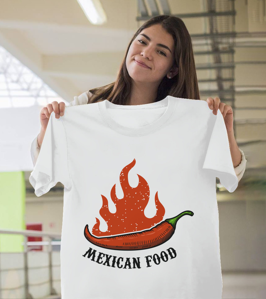 Mexican Food Spicy Chili Pepper Flame T-Shirt