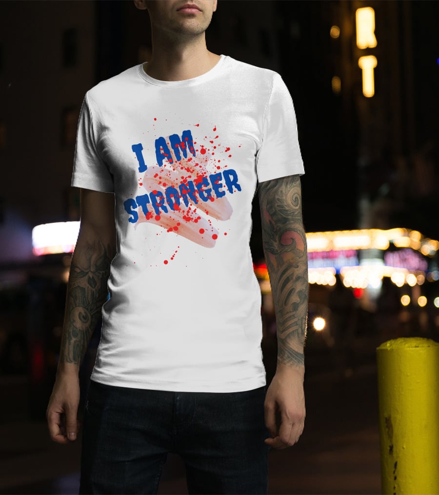 I Am Stronger Blood Splatter Hot Dog T-Shirt