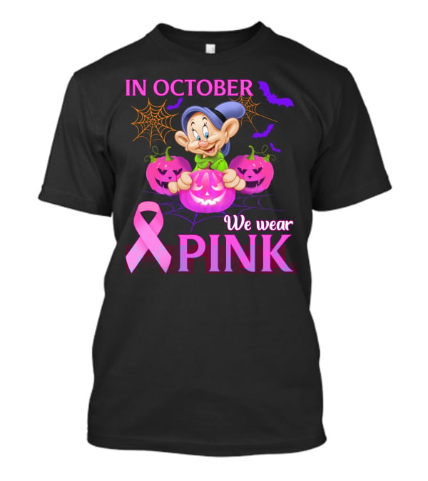 In October We Wear Pink Dopey Halloween Breast Cancer Awareness T-Shirt