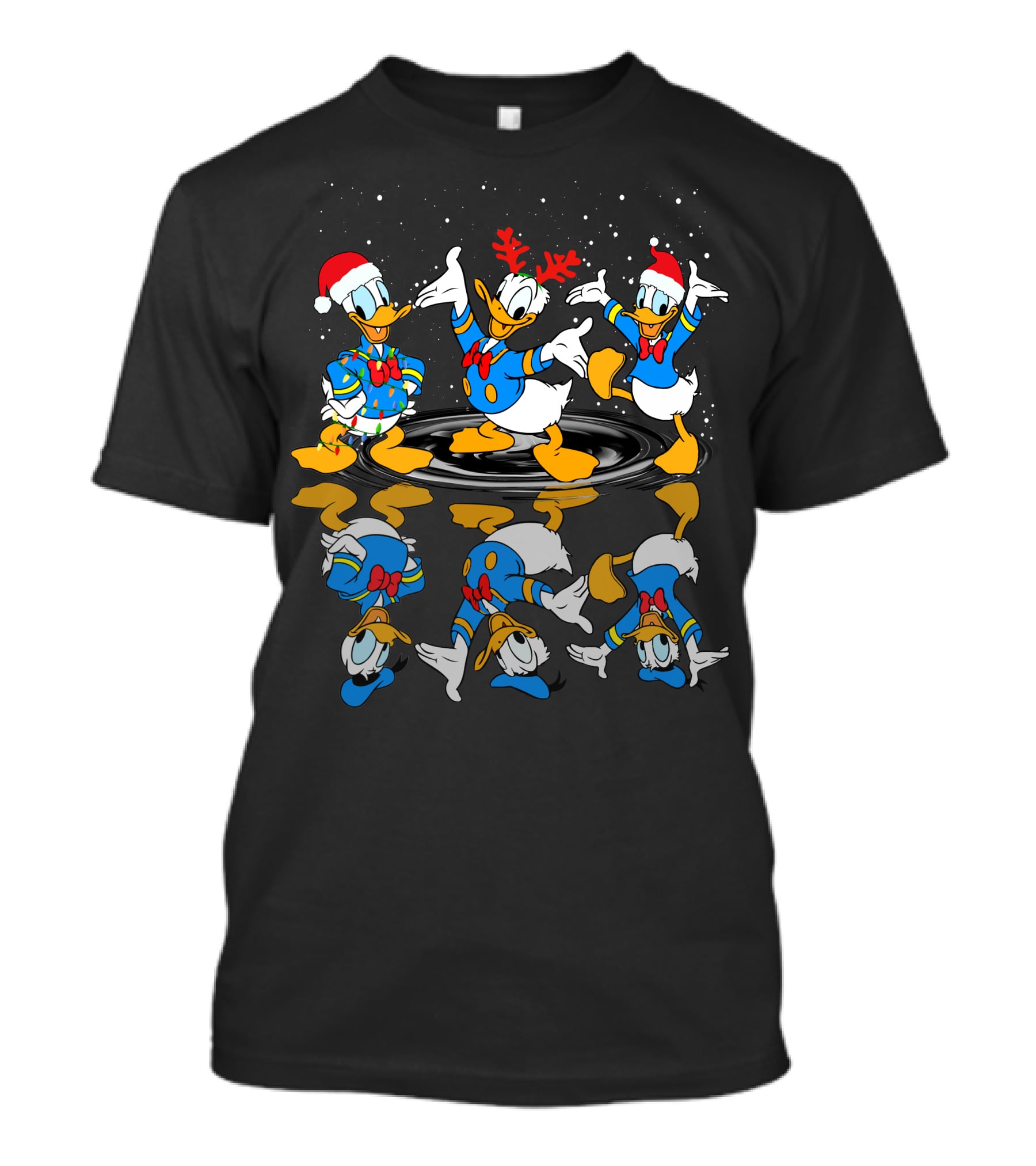 Donald Duck Santa Christmas Reflections T-Shirt