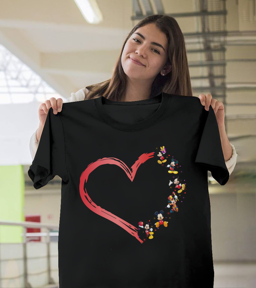 Mickey Mouse Heart Collage T-Shirt