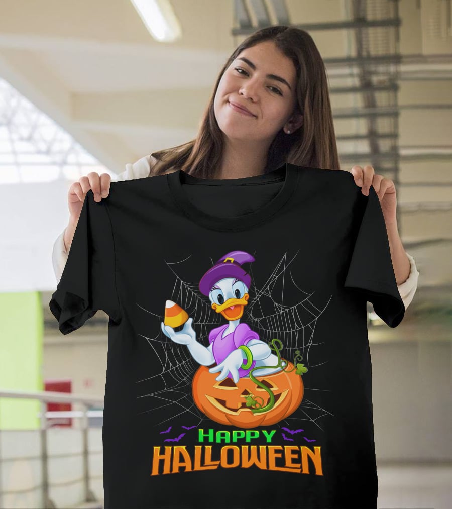 Happy Halloween Daisy Duck Halloween Pumpkin Costume Candy Corn T-Shirt