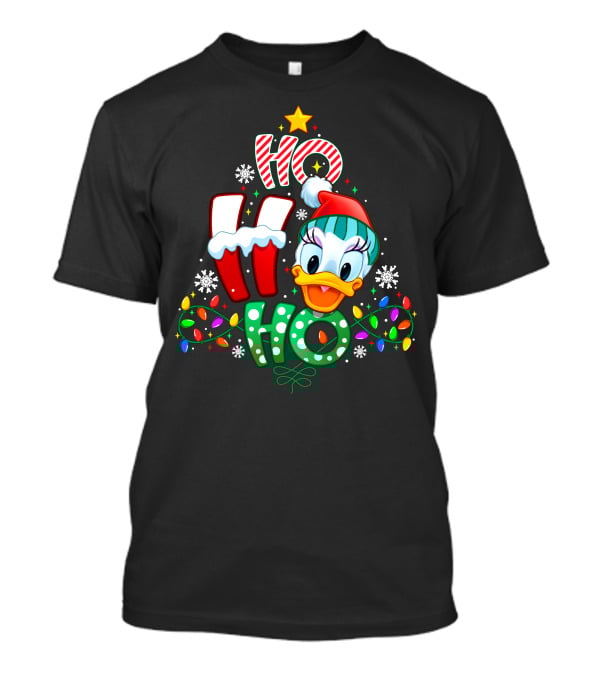 Ho Ho Ho Daisy Duck Christmas Lights And Snowflakes T-Shirt