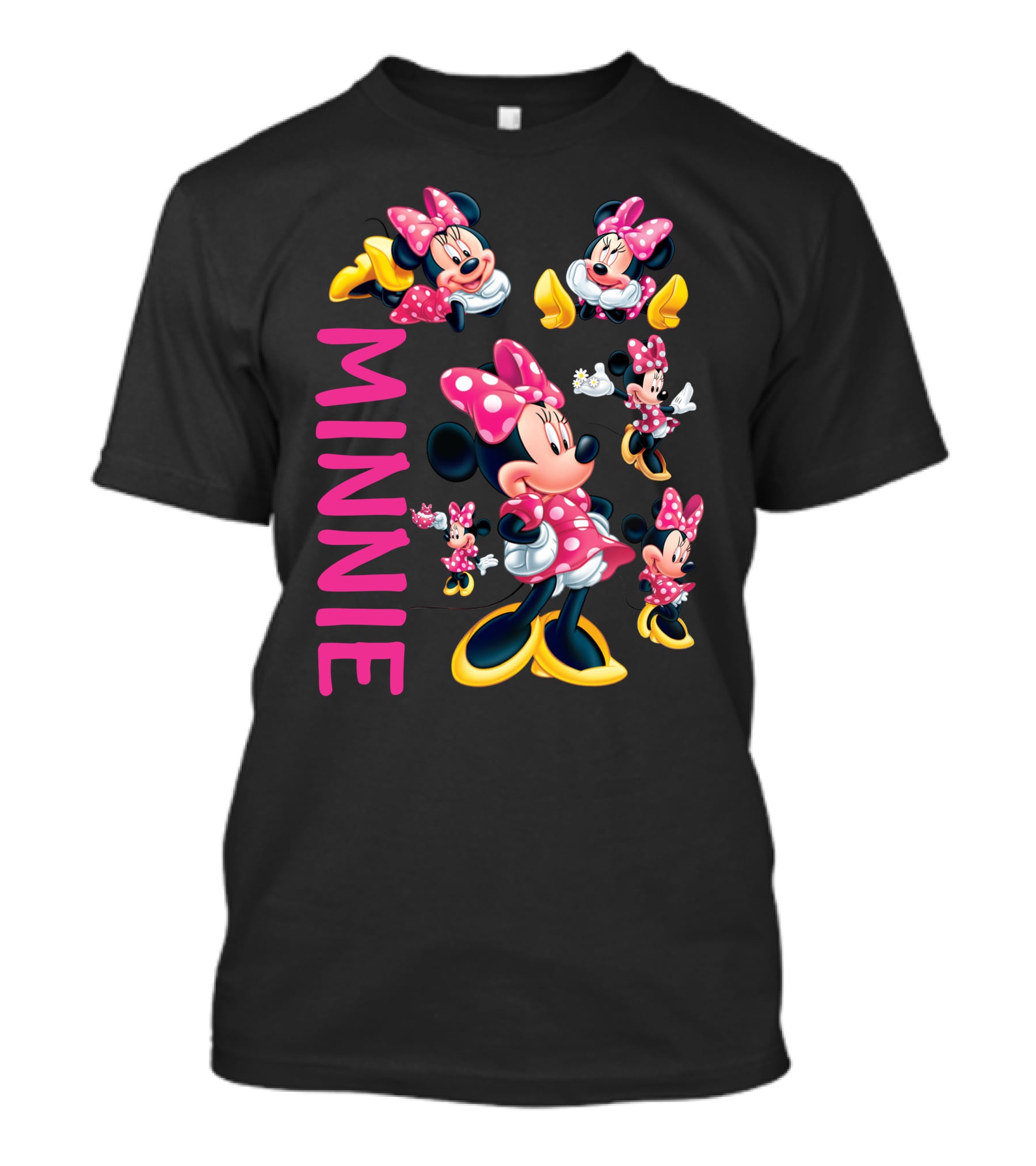 Minnie Mouse Pink Polka Dot Bow And Yellow Shoes T-Shirt