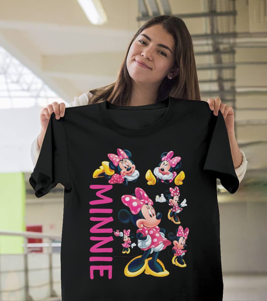 Minnie Mouse Pink Polka Dot Bow And Yellow Shoes T-Shirt