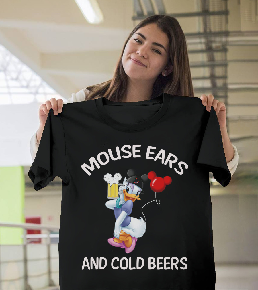 Mouse Ears And Cold Beers Daisy Duck Balloon And Beer Cartoon T-Shirt