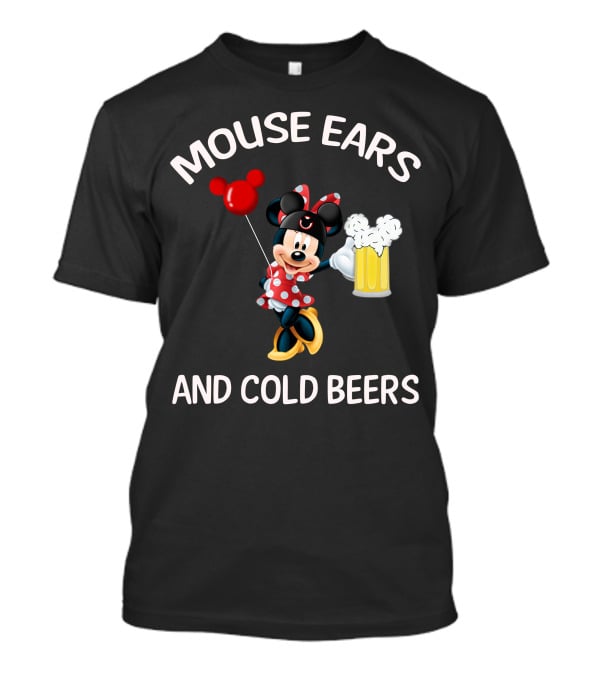 Minnie Mouse Ears And Cold Beers Balloon And Mug T-Shirt