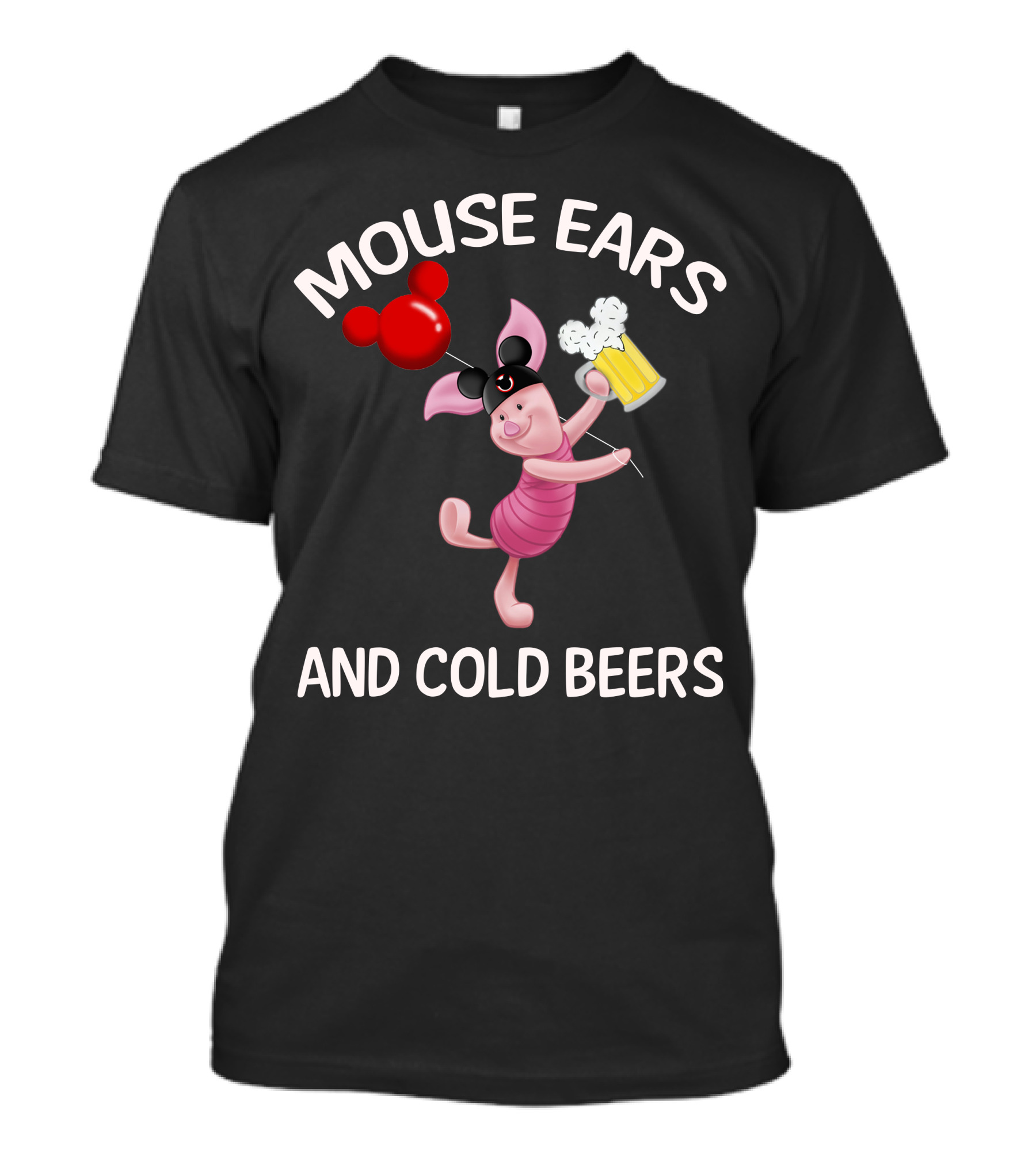 Mouse Ears And Cold Beers Piglet Balloon T-Shirt